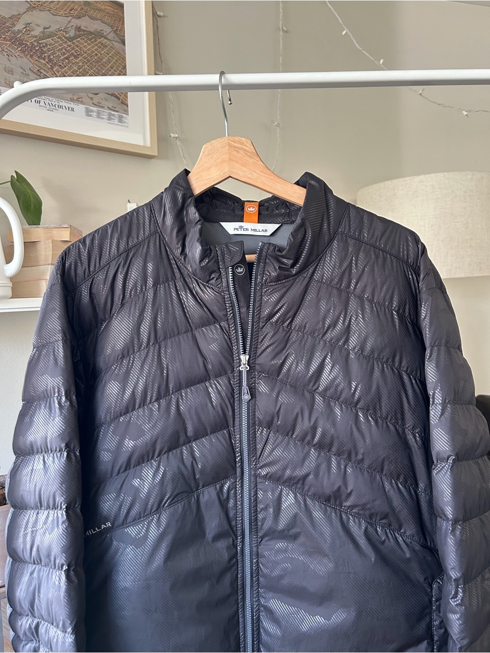 Peter Millar Black Quilted Lightweight Puffer Jacket